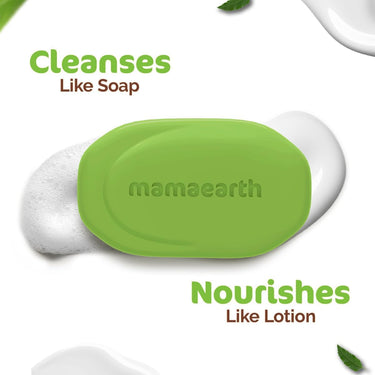 Mamaearth Neem Moisturizing Lotion Soap with Neem & Tea Tree for Skin Purification (Value Pack Of 8)-125 gX8 Units For Skin Protection|Soothes Inflammation|Deeply Cleanses|76% TFM Grade 1 Soap